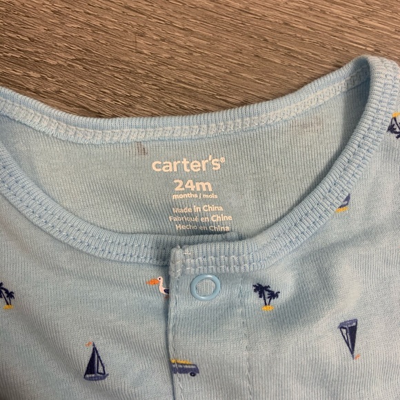 Lot of 2 Boys 24 M Onesie and Overalls Carters - Picture 3 of 5
